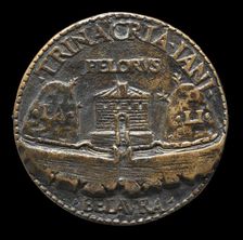 House between Two Hills [reverse]. Creator: Unknown