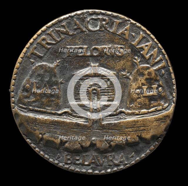 House between Two Hills [reverse]. Creator: Unknown.