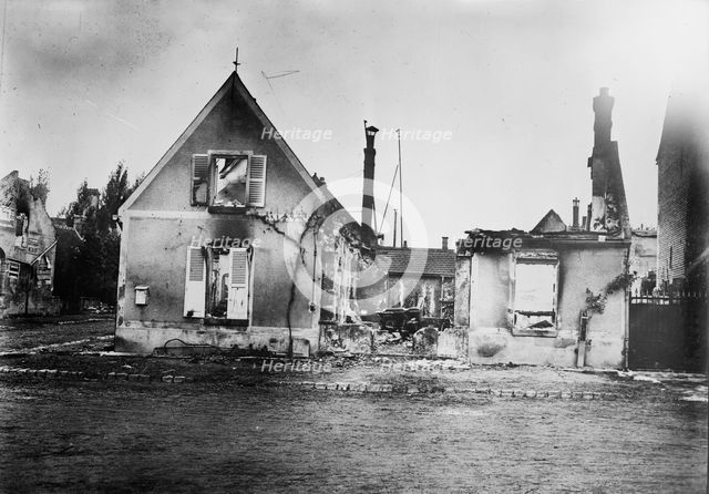 House burned by Germans, Choisy Au Bac, 16 Nov 1918. Creator: Bain News Service.