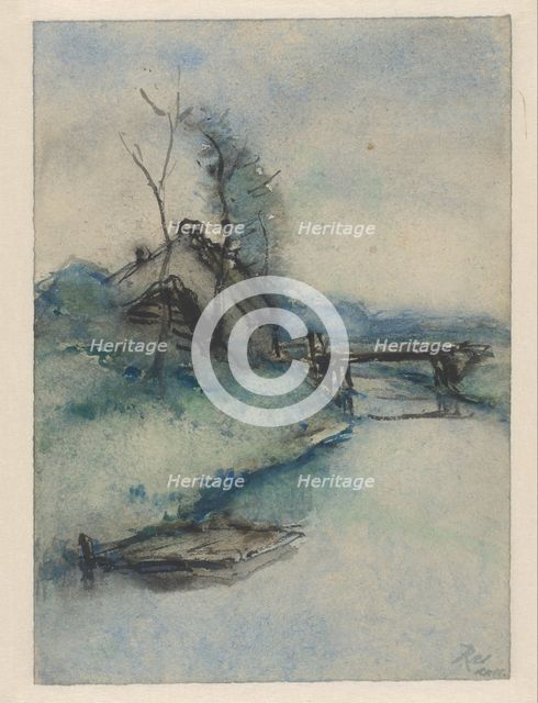 House by a canal, Gelderland, 1888. Creator: Pieter H.J.J. Ras.