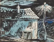 House by night, undated. (c1930s) Creator: Anny Dollschein