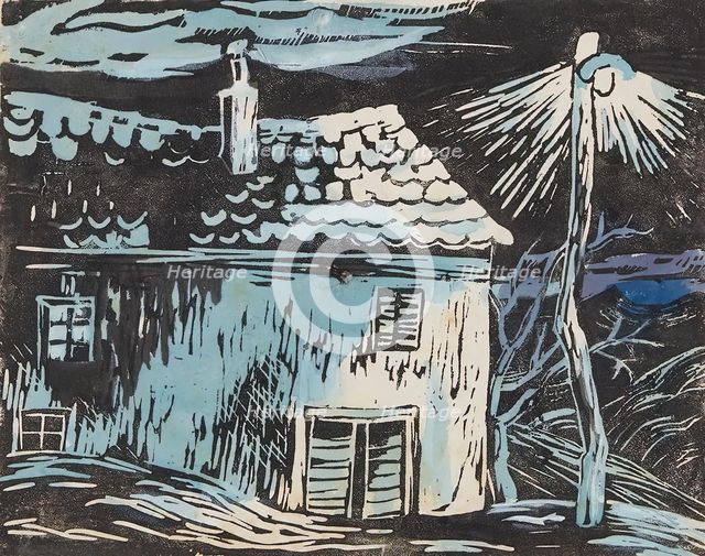 House by night, undated. (c1930s) Creator: Anny Dollschein.