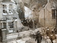 House damaged by a crashed RAF aircraft, Leytonstone, London, World War II, 11 February 1942. Creator: Unknown