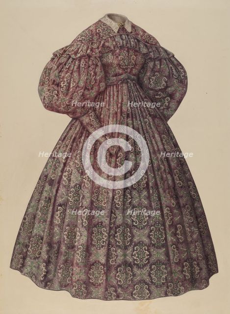House Dress, 1935/1942. Creator: Julie C Brush.