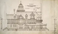House for Mr. S.W. Allerton, Lake Geneva, Wisconsin: West Elevation, c. 1884. Creator: Henry Lord Gay