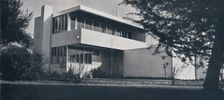 House for Frank E. Davis, Bakersfield, California, seen from street, facing south 1939. Artist: Richard Joseph Neutra