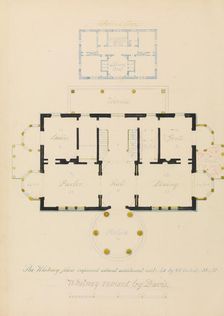 House for Henry Whitney, New Haven, Connecticut (revised plan), ca. 1836. Creator: Alexander Jackson Davis