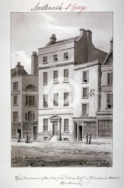 House in Blackman Street, Southwark, London, 1827.      Artist: John Chessell Buckler