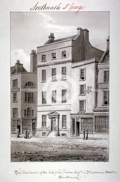 House in Blackman Street, Southwark, London, 1827.      Artist: John Chessell Buckler