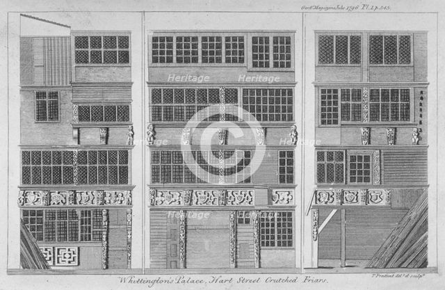House in Hart Street, Crutched Friars, City of London, 1796. Artist: Thomas Prattent