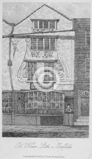 House in Moorfields, City of London, 1816. Artist: Anon
