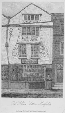 House in Moorfields, City of London, 1816. Artist: Anon