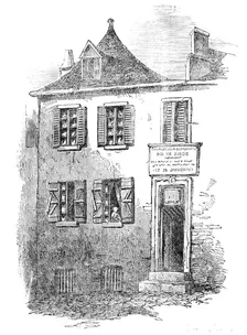 House in Pau [in France], in which Bernadotte was born, 1854. Creator: Unknown
