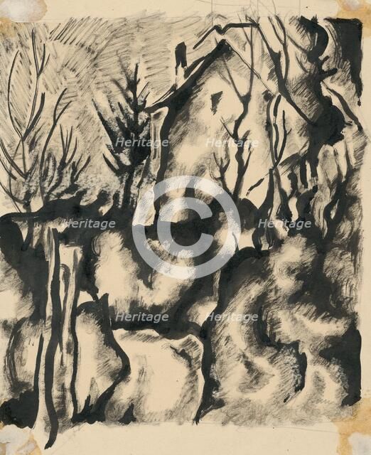 House in the garden, 1924-1928. Creator: Konstantin Bauer.