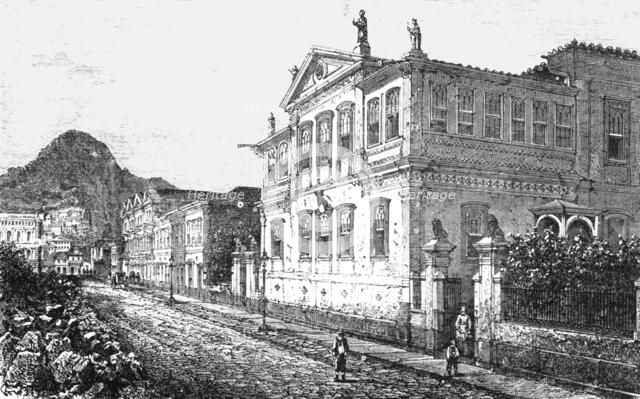 'House in the Suburbs of Rio De Janeiro; Rio De Janeiro and the Organ Mountains', 1875. Creator: Thomas Woodbine Hinchliff.