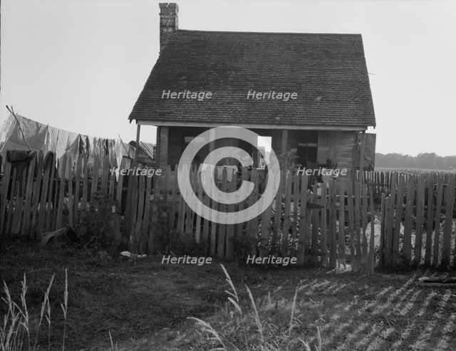 House on a cotton plantation in the Louisiana delta, 1937. Creator: Dorothea Lange.