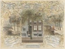 House on the Leliegracht, flanked by the bridges over the Prinsengracht and..., 1864-1936. Creator: Johannes Cornelis van Essen