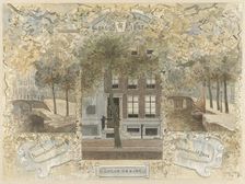 House on the Leliegracht, flanked by the bridges over the Prinsengracht and..., 1864-1936. Creator: Johannes Cornelis van Essen