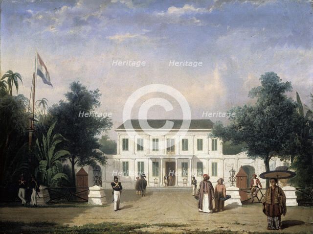 House on the Rijswijk, Batavia (Jalan Veteran), 1835-1845. Creator: Ernest Alfred Hardouin.