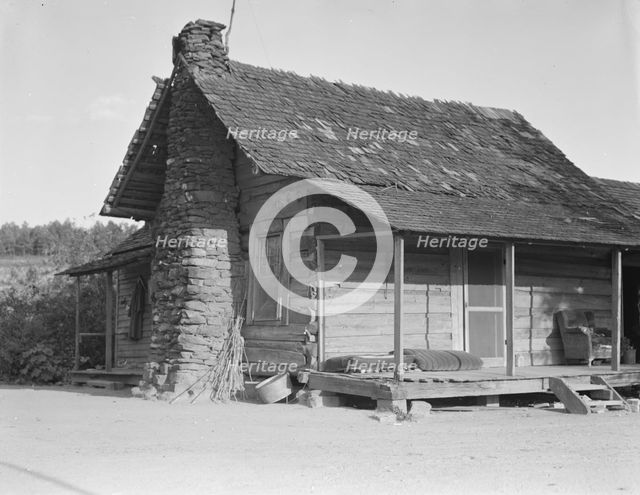 House occupied by sharecropper family for seven years, Near Hartwell, Georgia, 1937. Creator: Dorothea Lange.