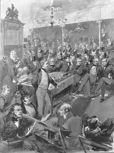 House of Commons, 1846: Robert Peel announcing his Conversion to Free Trade Principles... (1901). Creator: Unknown