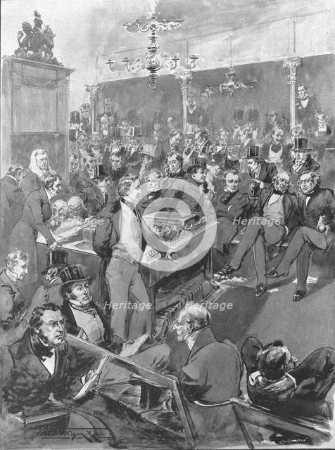 'House of Commons, 1846: Robert Peel announcing his Conversion to Free Trade Principles...', (1901). Creator: Unknown.