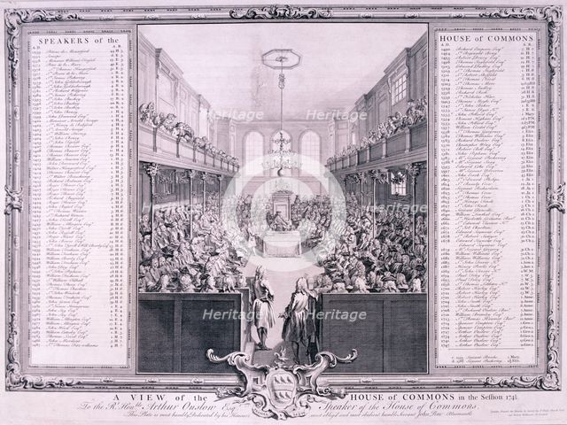 House of Commons, Palace of Westminster, London, 1785. Artist: Anon