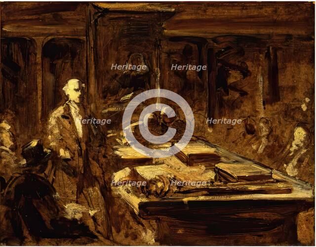 House of Commons-Study for 'At The House of Commons', 1860. Creator: John Phillip.