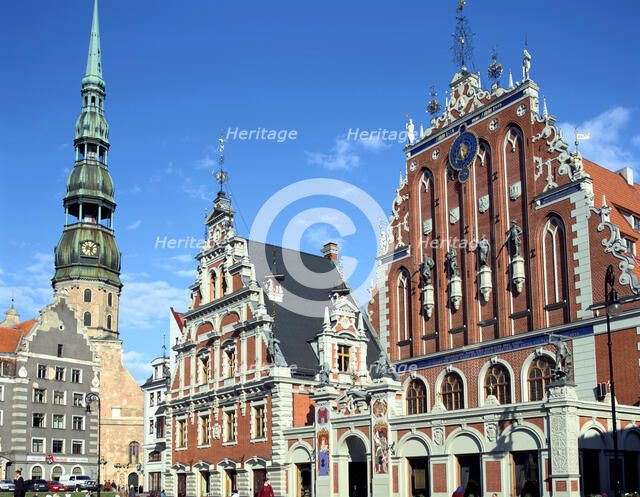 House of Blackheads and St Peter's church, Riga, Latvia.