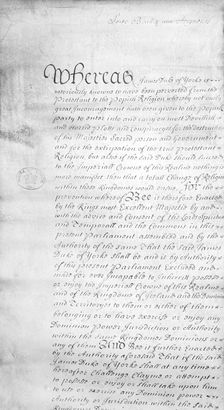 House of Lords Document, 17th century. Creator: Unknown
