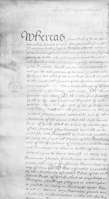 House of Lords Document, 17th century. Creator: Unknown.