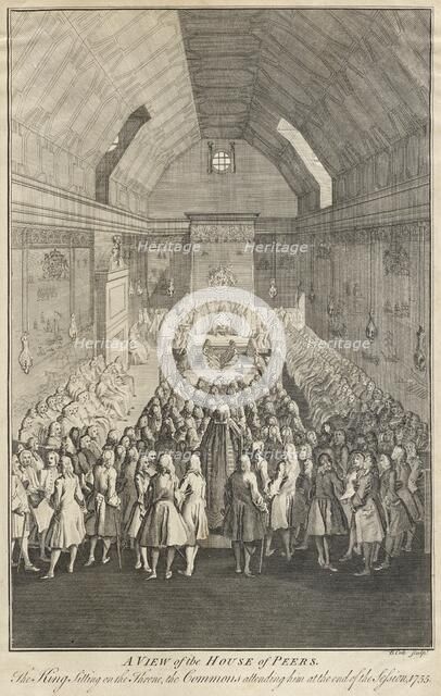 House of Lords, Westminster, London, 1755. Artist: Benjamin Cole.