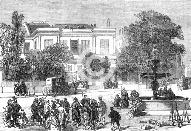 House of M. Thiers, Place St. Georges, Paris, 1871. Creator: C. R..