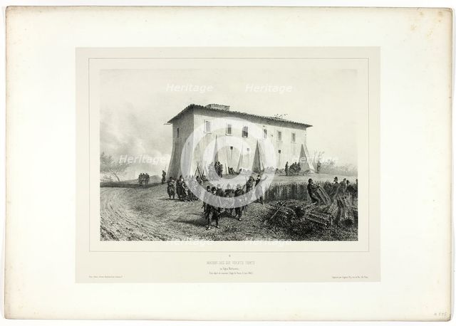 House of Six Green Shutters, from Souvenirs d’Italie: Expédition de Rome, 1858. Creator: Auguste Raffet.