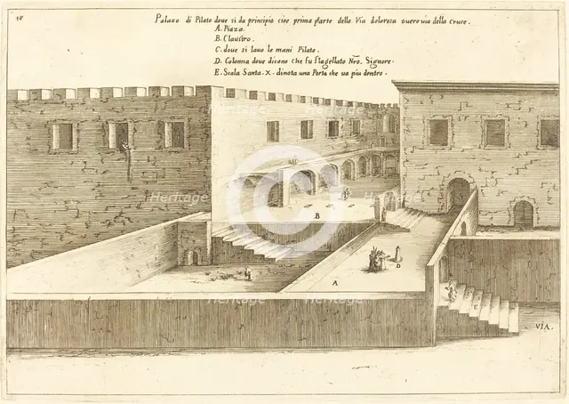 House of Pilate, 1619. Creator: Jacques Callot.