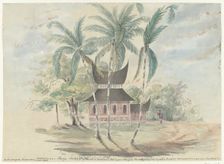 House of Radja Batipo, demolished and burned to his punishment..., (1841). Creator: Anon