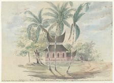 House of Radja Batipo, demolished and burned to his punishment..., (1841). Creator: Anon