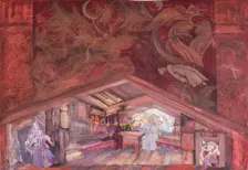 House of the Noblewoman Vera Sheloga. Stage design for the opera The Pskov Maiden by N.... 1932. Creator: Fyodor Fyodorovsky