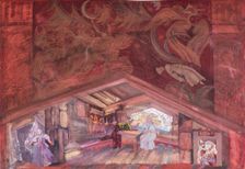 House of the Noblewoman Vera Sheloga. Stage design for the opera The Pskov Maiden by N.... 1932. Creator: Fyodor Fyodorovsky