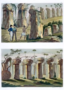 House of the Ancients, Island of Tinian c1820-1839. Creator: Landini
