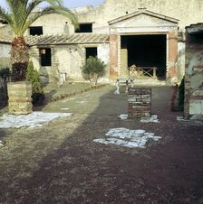 House of the Stags, Herculaneum, Italy; garden of the Roman villa