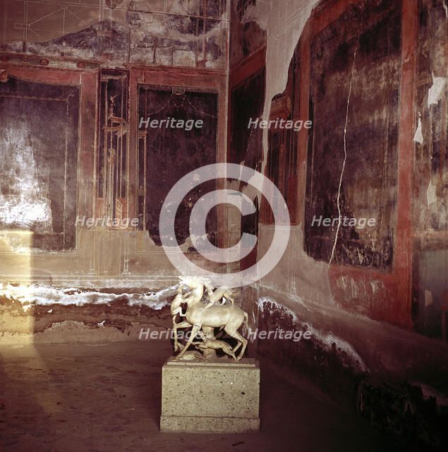 House of the Stags, Herculaneum, Italy; interior of the Roman villa. Artist: Unknown