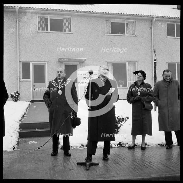 House opening ceremony, Ramsbury Avenue, Penhill, Swindon, Wiltshire, 1955. Creator: Unknown.