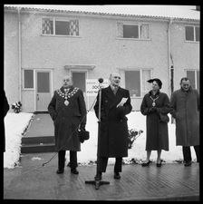 House opening ceremony, Ramsbury Avenue, Penhill, Swindon, Wiltshire, 1955. Creator: Unknown