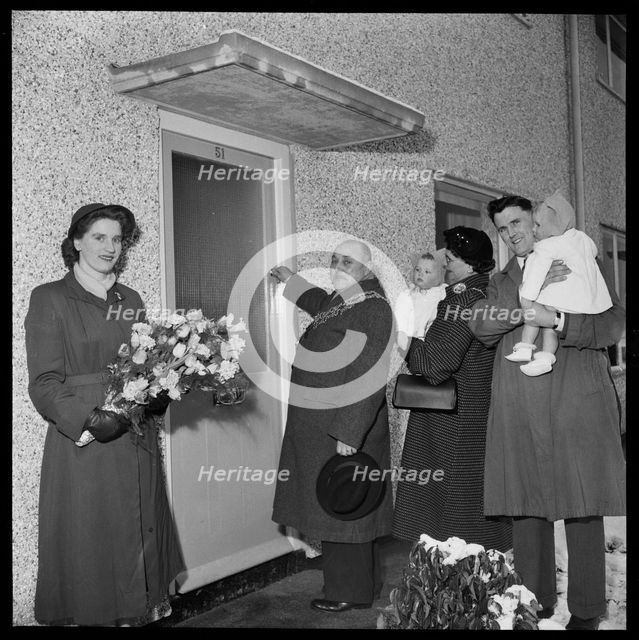 House opening ceremony, Ramsbury Avenue, Penhill, Swindon, Wiltshire, 1955. Creator: Unknown.