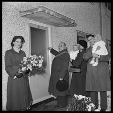 House opening ceremony, Ramsbury Avenue, Penhill, Swindon, Wiltshire, 1955. Creator: Unknown