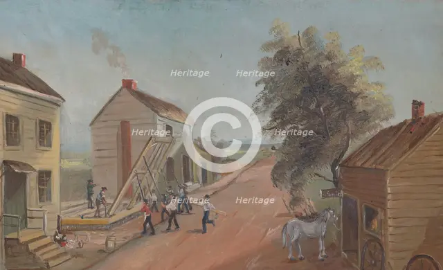 House Raising, 1870s. Creator: William P. Chappel.