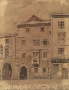 House where Mozart died, on Rauhensteingasse in Vienna. Creator: Wiesböck, Carl L. (1811-1874)