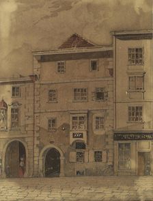 House where Mozart died, on Rauhensteingasse in Vienna. Creator: Wiesböck, Carl L. (1811-1874)