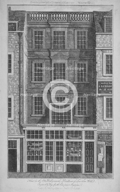 House which was once the residence of Jonathan Wild in Old Bailey, City of London, 1813. Artist: S Lacey